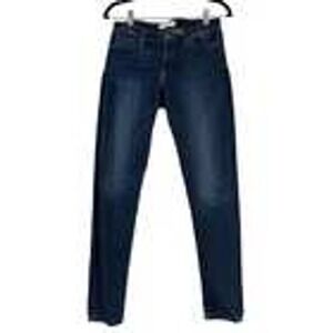 Flying Monkey Womens Jeans Dark Wash Skinny Leg Button Fly Stretch Denim Size 30